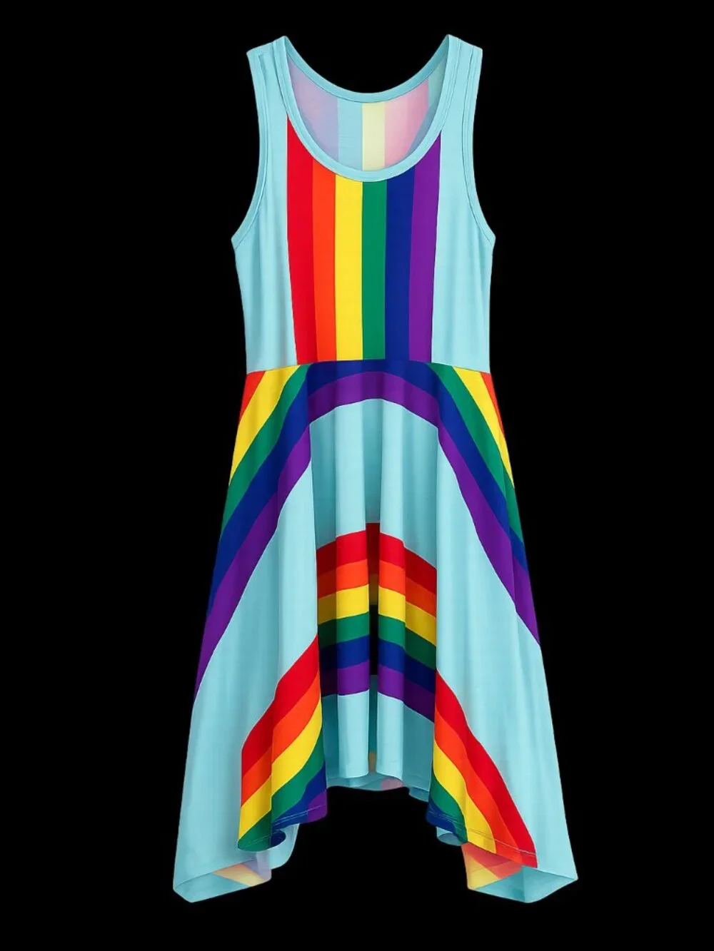 Truly Me by Hannah Banana Boutique Girls Rainbow Dress Size 10 NWT High Low  🌈✨
